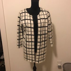 Forever 21 Sweater Cardigan White Black Medium